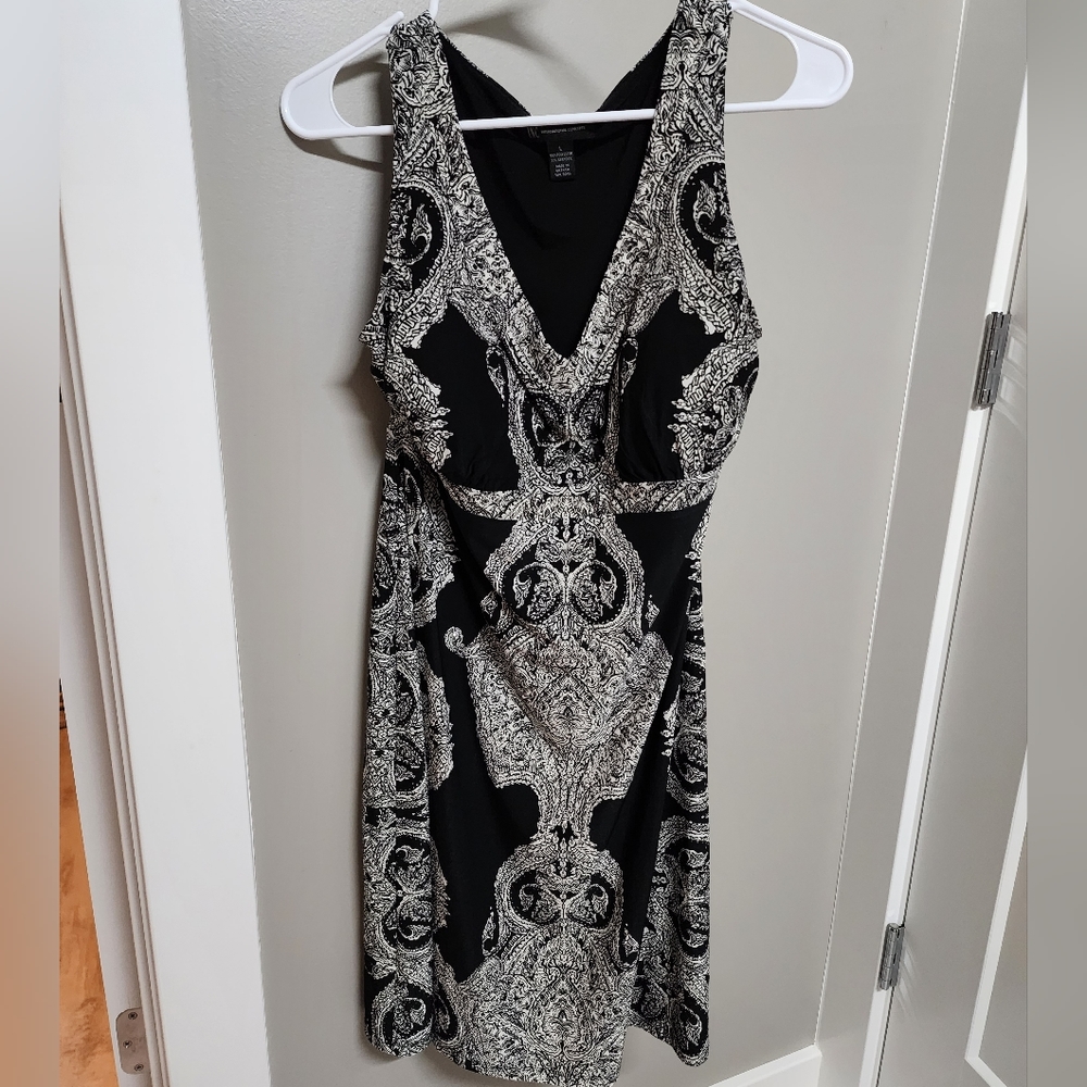 Womens Large INC plunge neck off shoulder dress